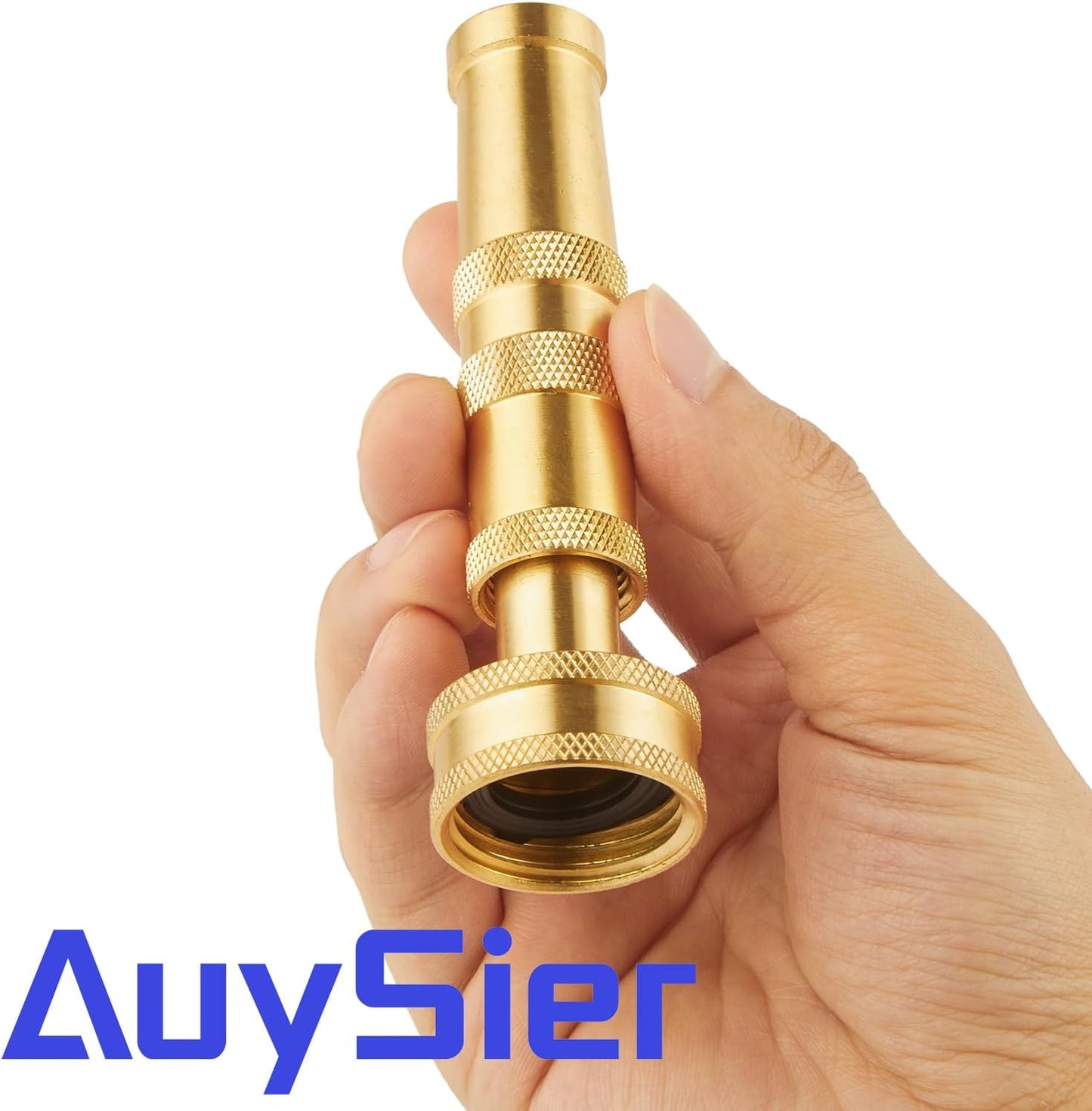Pack of 2 Heavy Duty Brass Hose Nozzle-4'', Adjustable Twist Garden Hose Nozzles, Water Hose Sprayer Nozzle for Garden Lawn Efficient Watering and Spraying, with 10 Rubber Washers