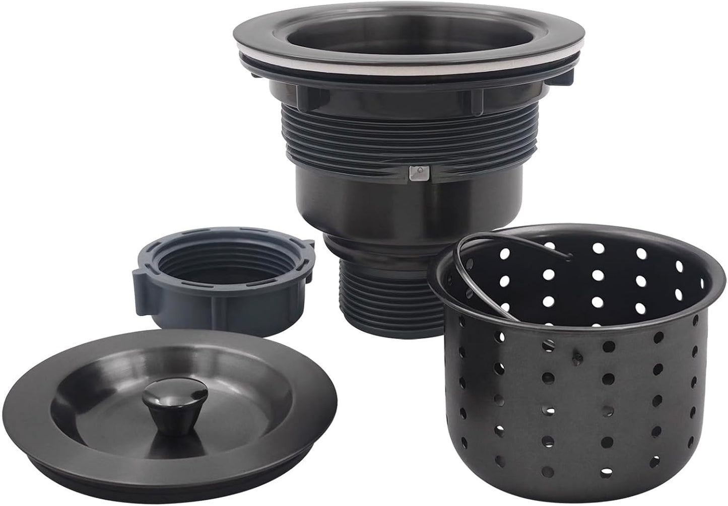 3-1/2-Inch Kitchen Sink Drain Strainer Assembly Kit, GZILA Deep Waste Basket Strainer with Sealing Lid Sink Stopper, 304 Stainless Steel Brushed Nickel
