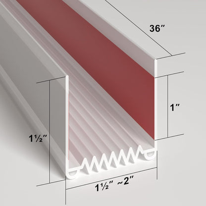 Door Draft Stopper, 36” Length Cuttable Weather Stripping Door Seal, Strong Adhesive Door Sweep for Exterior and Interior Doors (2, Black)