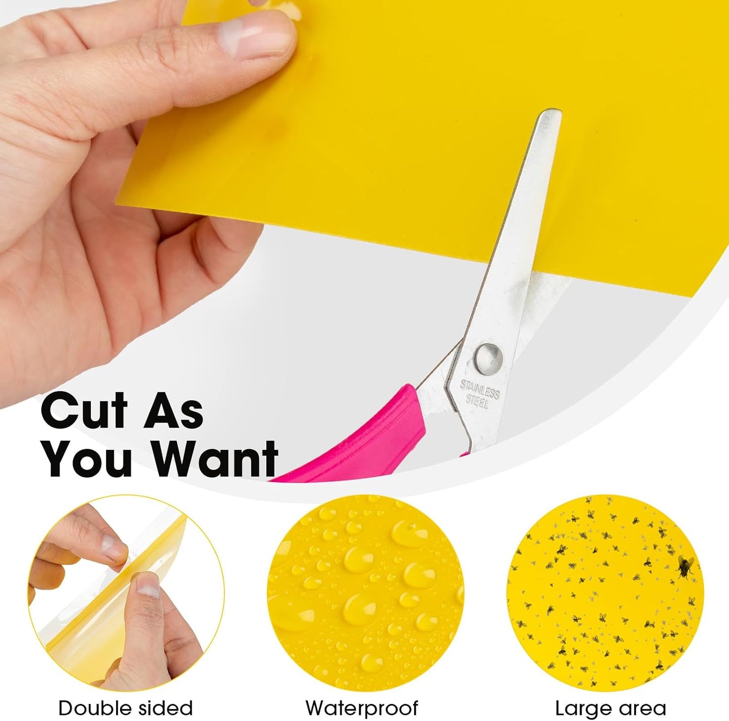 Qualirey 220 Pcs 7.9 x 4 Inch Yellow Sticky Traps for Plant Gnats Dual Sided Fruit Fly Sticky Traps for Indoors Outdoors with Twist Ties & Plastic Holders for Insect, Fungus Gnats, Whiteflies, Aphids