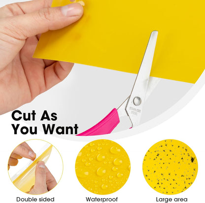 Qualirey 220 Pcs 7.9 x 4 Inch Yellow Sticky Traps for Plant Gnats Dual Sided Fruit Fly Sticky Traps for Indoors Outdoors with Twist Ties & Plastic Holders for Insect, Fungus Gnats, Whiteflies, Aphids