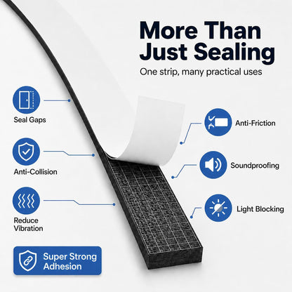 33FT EVA Foam Weather Stripping Door Seal, Self-Adhesive Weatherstrip Tape for Door Frame, Window Gaps, Soundproof Insulation