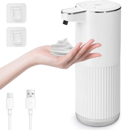GuDoQi Automatic Touchless Liquid Soap Dispenser, 4-Level Adjustable Foam, USB Rechargeable Hand Soap Dispenser for Bathroom, Kitchen Countertops, 12.2oz/360mL, Black