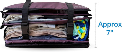 Grand Fusion Stow-N-Go Hanging Travel Shelves, Packing Organizer for Luggage. Carry on Closet for Suitcase. Expandable Packing Cube. Travel Essentials. (Black - L, L = (L) 11.8" x (W) 11.8")