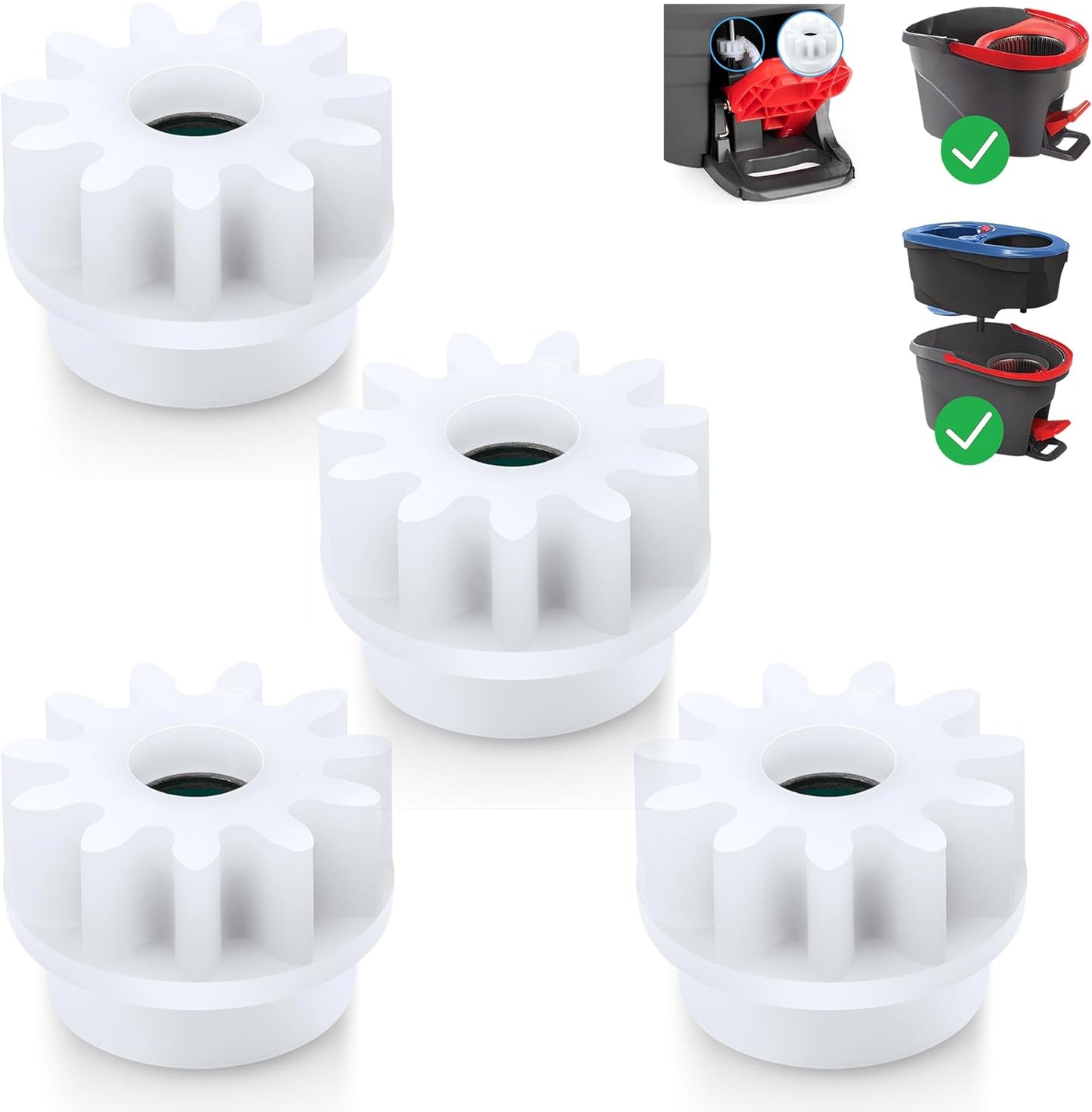 4 Pcs Spin Mop Bucket Pedal Bearing Replacement Gear Compatible with Ocedar Mop Bucket Only, One Way Bearing Repair Parts Compatible with O Cedar Bucket