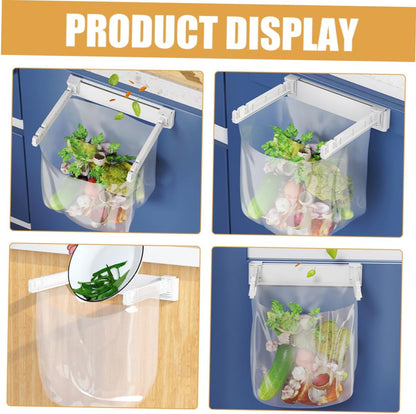 PRETYZOOM Wall Mounted Trash Bag Holder Rack Multi-Functional Foldable Kitchen Garbage Bag Stand Holder for Sink No Drill Installation