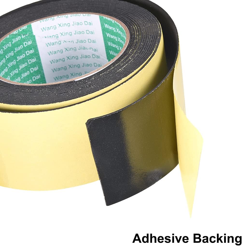 uxcell Sealing Foam Tape 5mm Wide 3mm Thick 4m/13ft Long, Self Adhesive Weather Strip for Window Door Insulation, Pack of 2