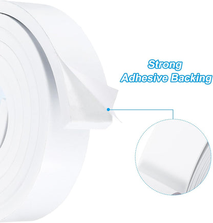 PATIKIL Weather Stripping Door Seal Strip, 3/8 Inch x 1/4 Inch x 32 Ft Self Adhesive Soundproof High Density Foam Tape Insulation for Door Window Air Conditioning, White - Colors B