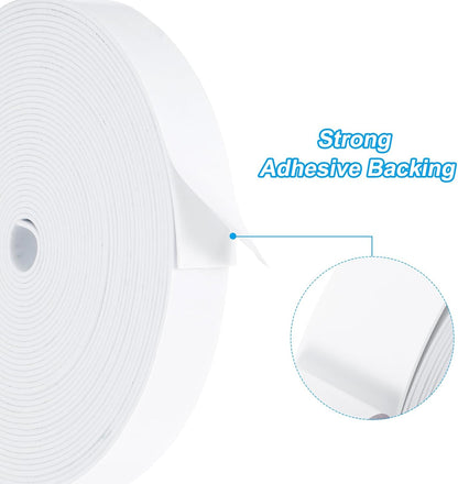 PATIKIL Weather Stripping Door Seal Strip, 3/8 Inch x 1/4 Inch x 32 Ft Self Adhesive Soundproof High Density Foam Tape Insulation for Door Window Air Conditioning, White - Colors B