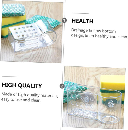 2 Pcs Sponge Storage Rack for Kitchen and Bathroom Hollow Bottom Duster Cloth Drainer Quick Drying Scouring Pad Organizer Space Saving Shelving