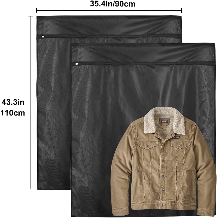 Tenn Well Extra Large Mesh Laundry Bags, 2 Pack 43 x 35 inch Jumbo Delicates Bag for Washing Machine, Large Mesh Bags for Delicates, Coats, Blankets, Bedding, Toys, Pet Items