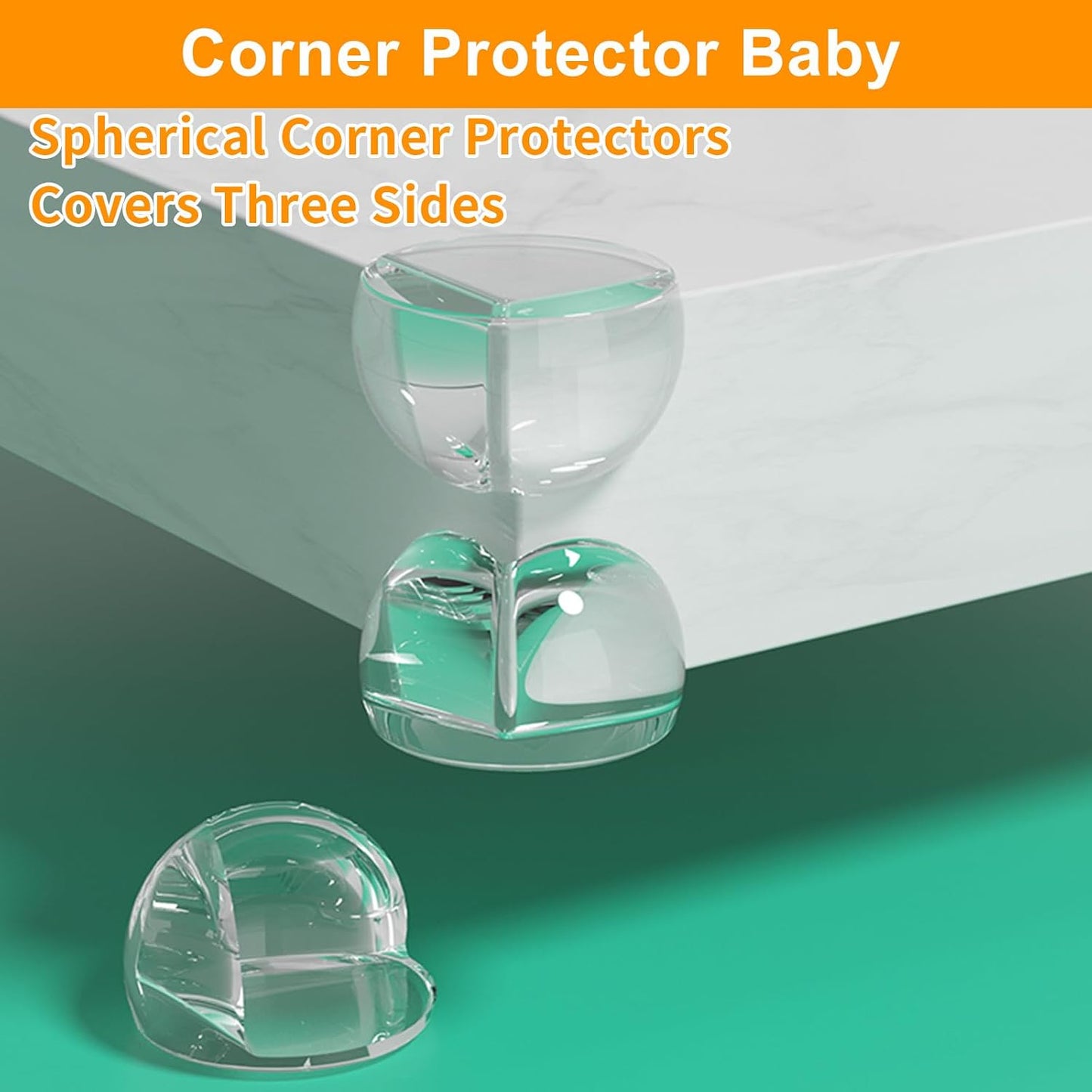24 Pack Clear Table Corner Guards – Baby Proof Edge Protectors, Heavy Duty Transparent PVC Bumpers for Furniture, Self-Adhesive Corner Covers for Glass, Wood, Marble Countertops