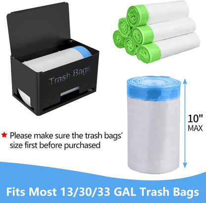 STWWO Large Trash Bag Holder Dispenser, Metal Garbage Bag Dispenser Roll Holder, Kitchen Trash Storage Organizer for Under Sink, Wall Mounted or Freestanding, Black