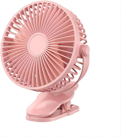 Compact USB Rechargeable Clip on Fan, 6 Inches Portable Personal Fan for Outdoors, Car Seat, Gym - Black