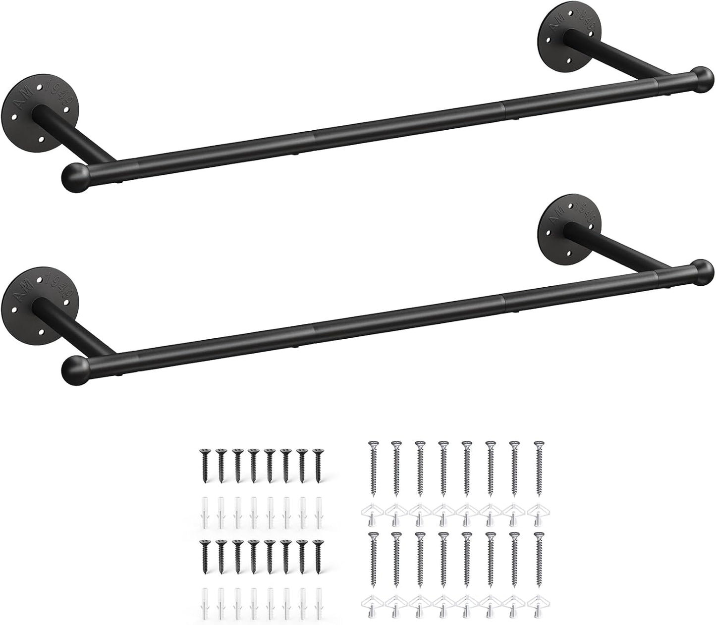 OROPY 33" Industrial Pipe Clothing Rack, Wall Mounted Clothes Rack | Closet Rods for Hanging Clothes, Multi-purpose Hanging Rod for Laundry Room, Bedroom and Closet Storage