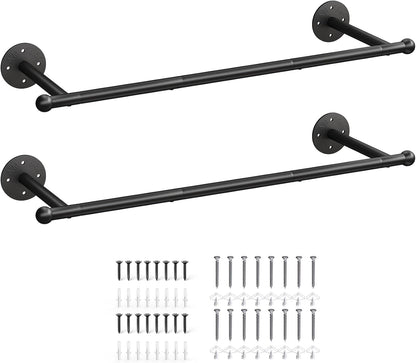 OROPY 33" Industrial Pipe Clothing Rack, Wall Mounted Clothes Rack | Closet Rods for Hanging Clothes, Multi-purpose Hanging Rod for Laundry Room, Bedroom and Closet Storage
