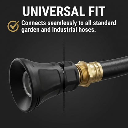 Hi-Tech Industries Power Flow Fireman Style Nozzle SP-020N – Heavy Duty Adjustable Garden Hose Spray Nozzle with Comfort Grip, Leakproof Design