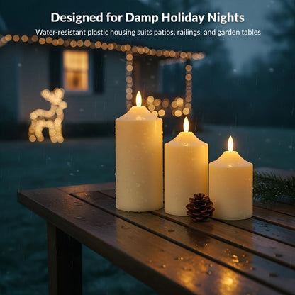 ANGELLOONG Flickering Flameless Candles, Realistic Battery Operated Candles with Remote and Timer, Set of 3 LED Candles for Room Fall Home Wedding Decor Centerpieces Table Party Valentines Decorations