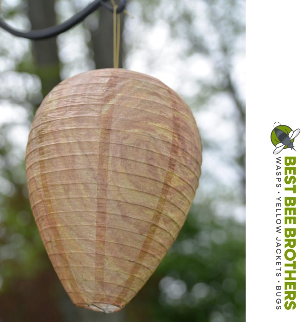 Best Bee Brothers Wasp Nest Decoy, 2 Pack | Collapsible, Fake Wasp Nest, Deterrent for Wasps and Yellowjackets