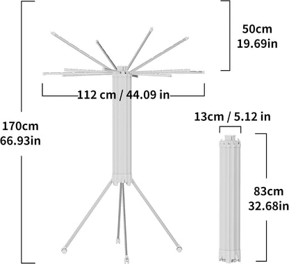 JOOM Tripod Clothes Drying Rack, Garment Rack Portable and Foldable Space Saving Laundry Drying Rack - Drying Rack Clothing Floor Folding Balcony Bedroom Household Wooden