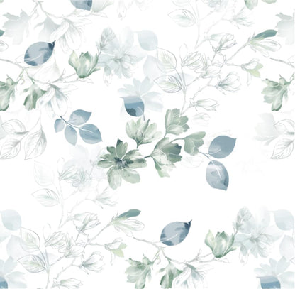 Safiyya Peel and Stick Wallpaper Floral Green and White Leaf Contact Paper for Cabinets 17.3"x 78.7" Self Adhesive Removable Wallpaper for Bathroom Renter Friendly Wall Paper Vinyl Roll