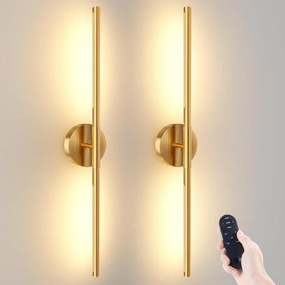 JOFIOS Battery Operated Wall Sconces Set of 2, 360°Rotation Wireless Rechargeable Wall Lights: Dimmable Detachable Wall Lamp with Remote Control, 3000K-6000K Infinite Dimming Wall Sconce 27.6 Inch