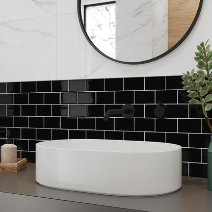 White Peel and Stick Backsplash Subway Tile 3D Brick Self Adhesvie Wall Tiles for Kitchen Bathroom Thick (10-Sheet, 12"×12") | Metro,Thick,Sticky,for Kitchen Splashbacks,Bathroom, (12"×12")