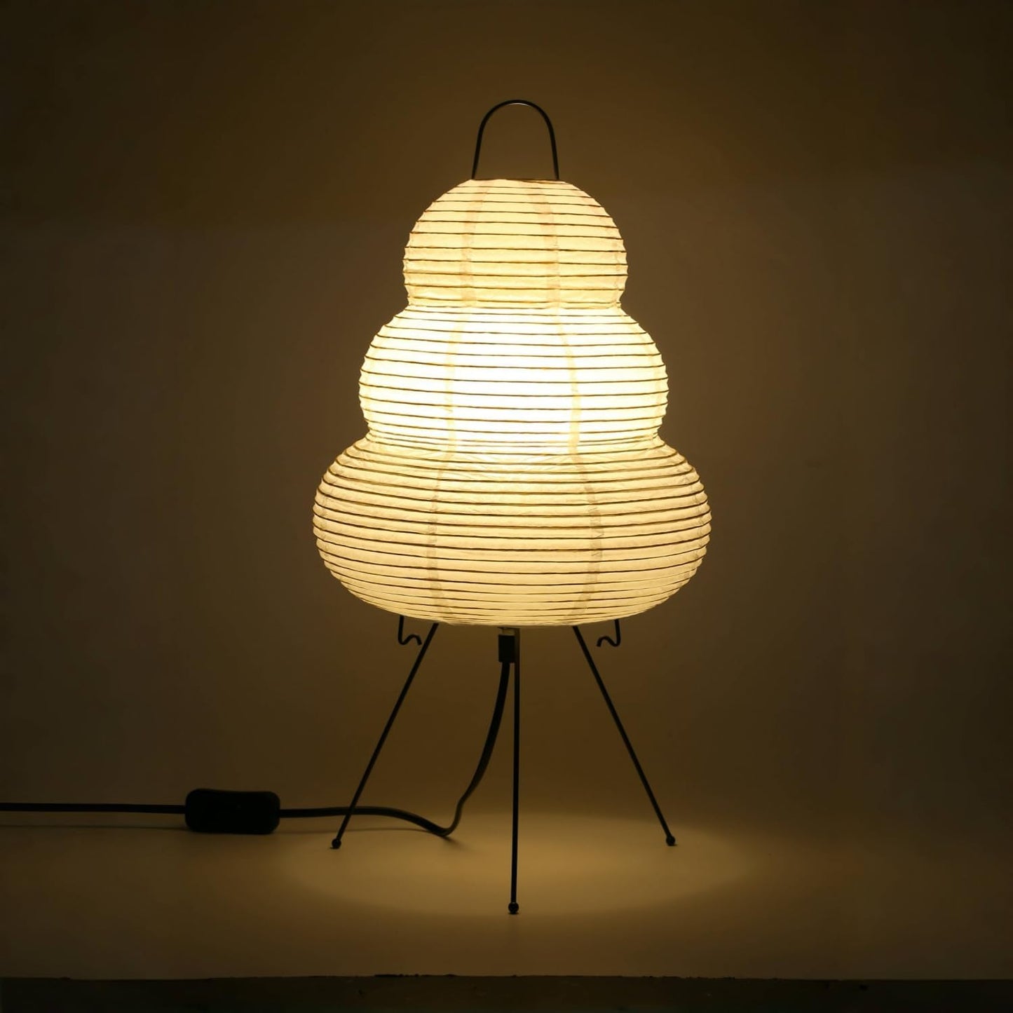 Japanese Noguchi Inspired Table Lamp Zen Rice Paper Lantern with Warm Light for Bedroom Living Room or Office Modern Japandi Decor(Segment)