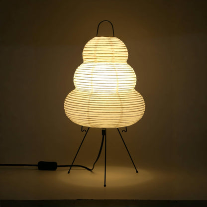 Japanese Noguchi Inspired Table Lamp Zen Rice Paper Lantern with Warm Light for Bedroom Living Room or Office Modern Japandi Decor(Segment)