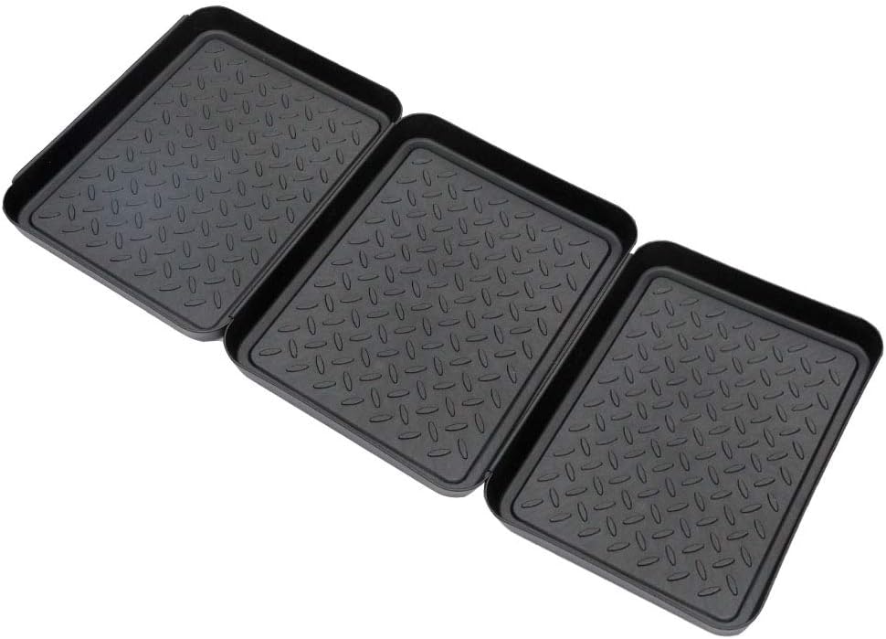 Set of 3 Boot Tray,Water Resistant Plastic Utility Shoe Tray Mat for Indoor and Outdoor Use in All Seasons Weather, Multi-Purpose Dog Food Bowls