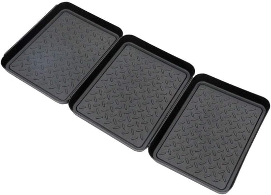 Set of 3 Boot Tray,Water Resistant Plastic Utility Shoe Tray Mat for Indoor and Outdoor Use in All Seasons Weather, Multi-Purpose Dog Food Bowls