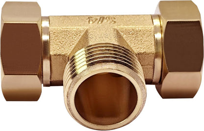 Joywayus 2PCS Brass 3/4" GHT Garden Hose Splitter Body Backyard 2 Way Y Shaped Swivel Connector Threaded Pipe Fitting Coupler Adapter with Washer