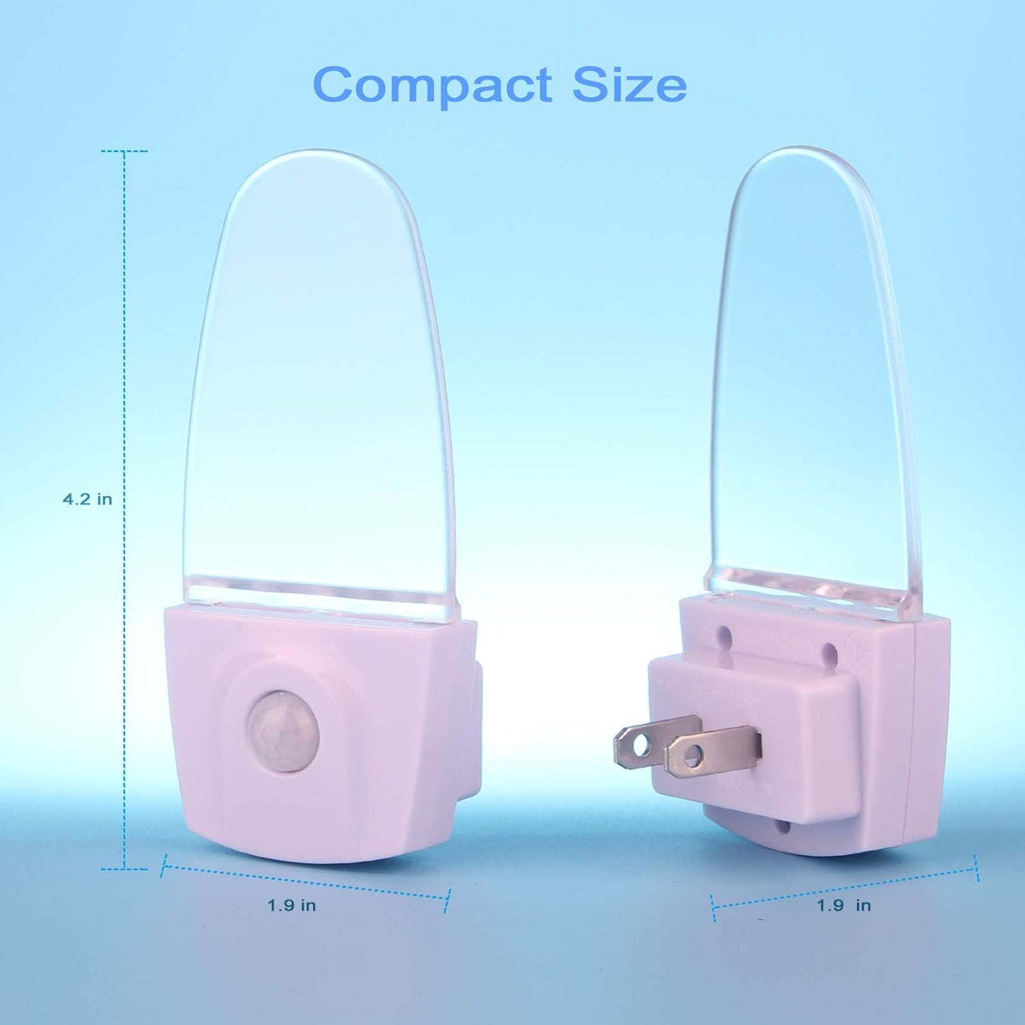 GREENIC Blue Motion Sensor Night Light Plug in 2 Pack, 0.5W LED Motion Detector Night Light Lamp, Automatic Motion Activated Nightlights for Modern Home Decor, Living Room, Bedroom, Bathroom, Kitchen