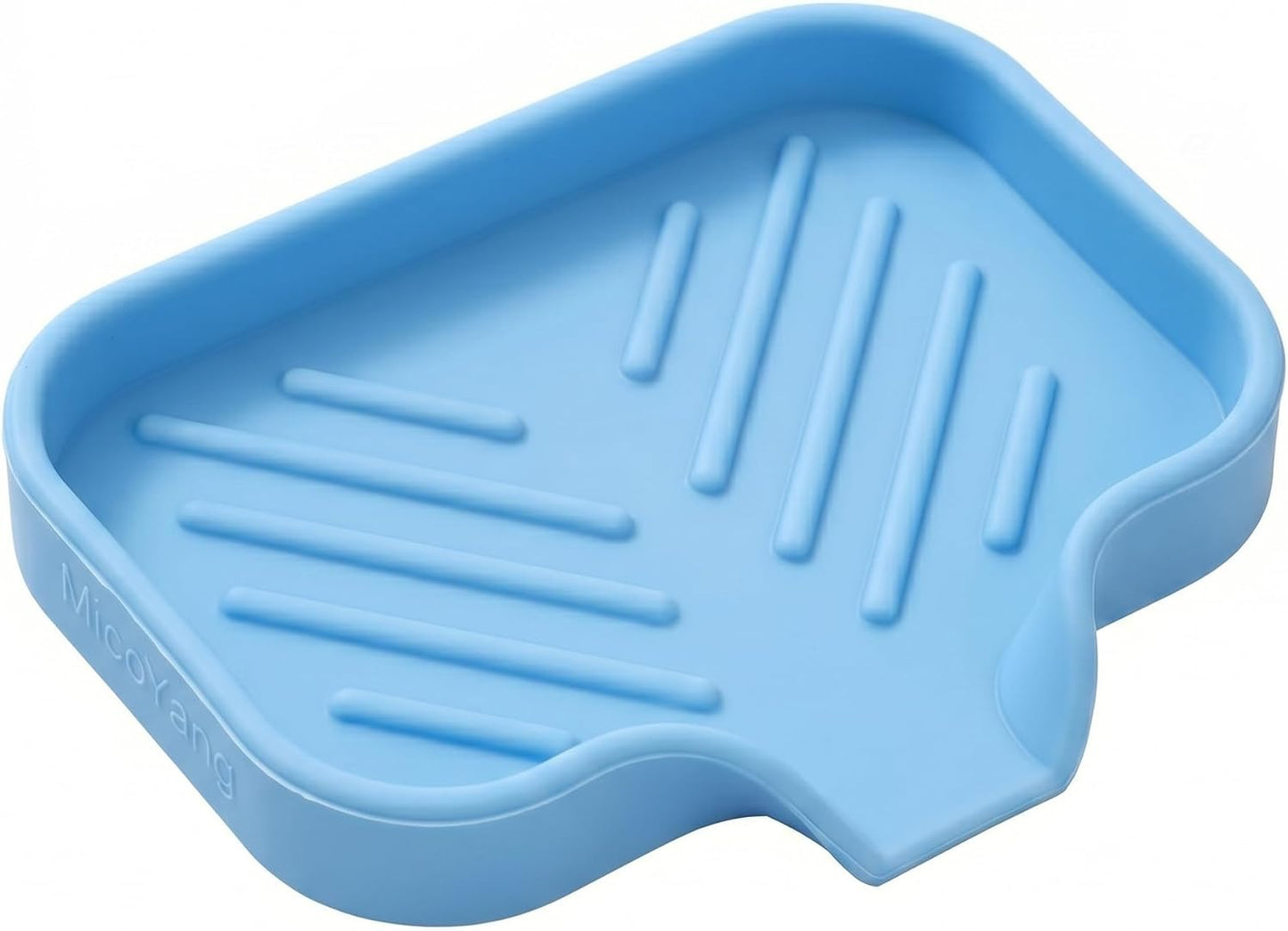 MicoYang Silicone Bathroom Soap Dishes with Drain Spout-Bathroom and Kitchen Sink Organizer,Sponge Holder,Dish Soap Tray,Perfect for Dispenser,Scrubber,Bottle,Cup on Sink or Counter-Coffee 4.9"×3.2"