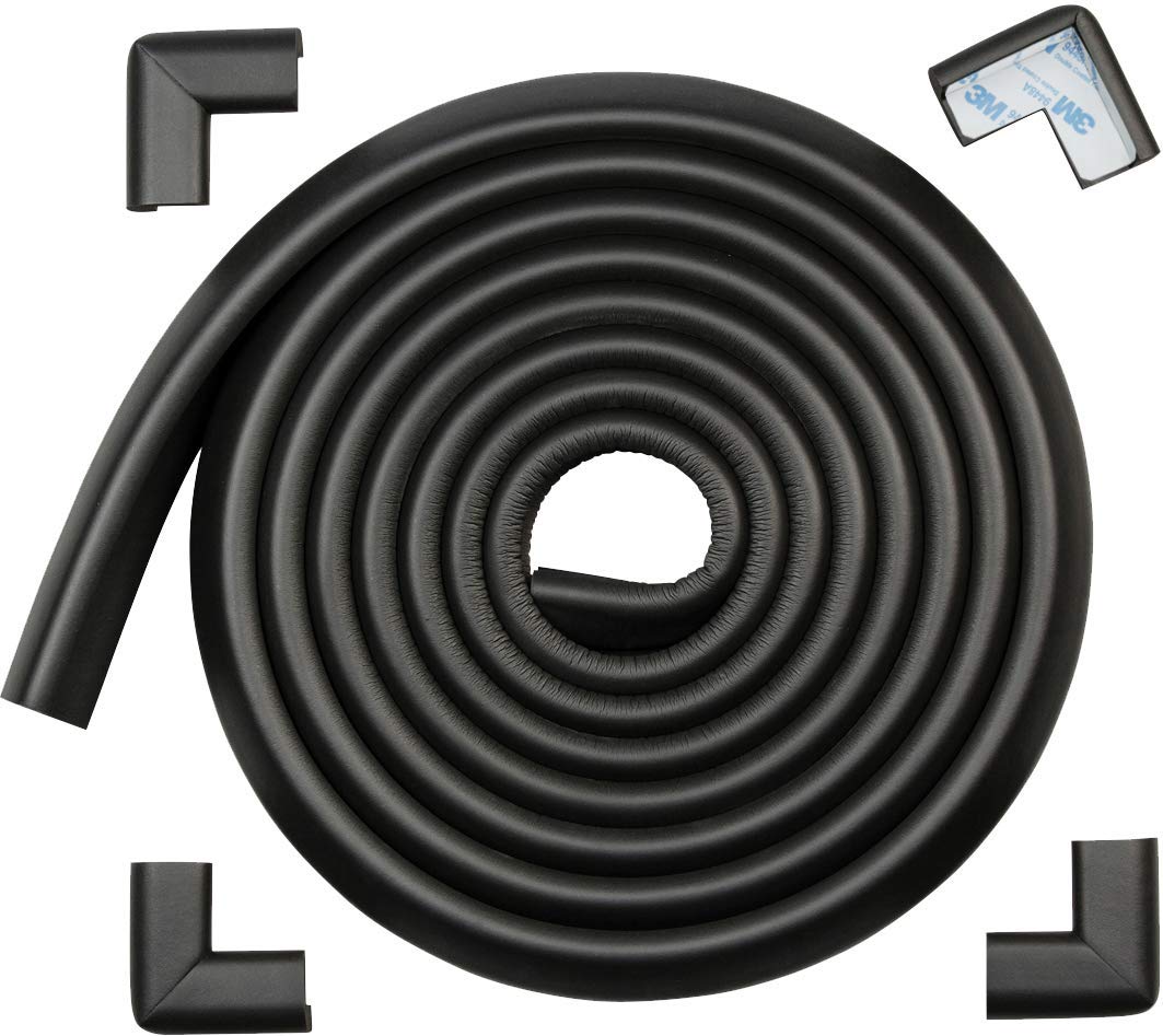 Roving Cove Slimfit Corner Edge Protector for Baby Proofing (Small 15ft Edge 4 Corners), Furniture Safety Bumper Guard, Soft NBR Rubber Foam, 3M Adhesive, Oyster White (Off White)