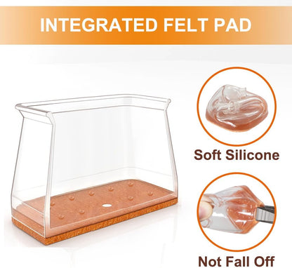 VIUME 24 Pcs Chair Leg Floor Protectors for Hardwood Floors Silicone Covers Felt Pads Furniture Leg Caps Anti-Scratch Reduce Noise Fit (1-5/16" to 2")