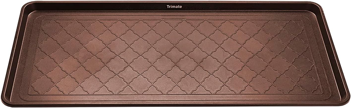 Extra Large All-Weather Boot Tray 40x20 in, Waterproof Shoe Mat with 1.25 in Raised Edge, Recycled Polypropylene Floor Protector for Entryway and Mudroom, Black