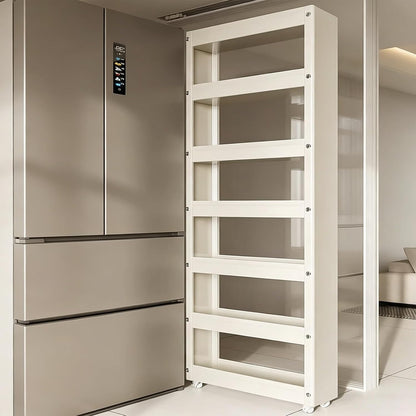 Slim Storage Cart with Multi-Width Options, Carbon Steel Rolling Utility Cart, Narrow Gap Organizer for Kitchen Next to Fridge, Bathroom, Laundry Room(Gray 6-Tier 5.9" W x 66.9" H) - Colors B
