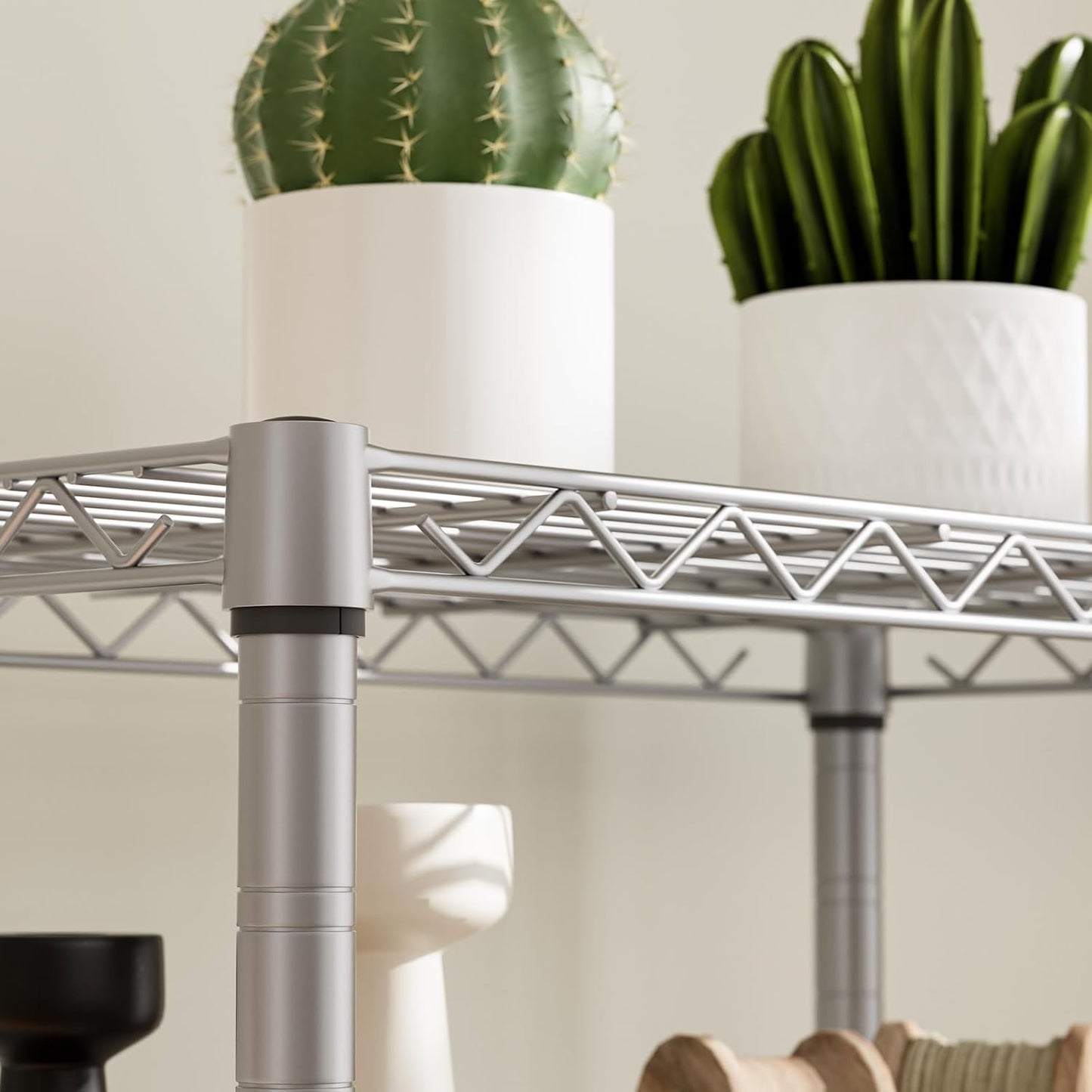 Golpart 4 Tier Adjustable Storage Shelves Metal Utility Shelf Wire Shelving Unit Organizer Rack for Home Kitchen Office Bathroom Pantry Room 12" D x 18" W x 44" H