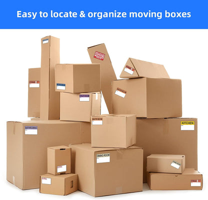 Moving Labels, Pacific Mailer 800Pcs 2 x 3 Inch Home Moving Stickers for Bedroom House Bathroom Packing Label for Moving Boxes Color Coded Fragile Stickers Printed Color