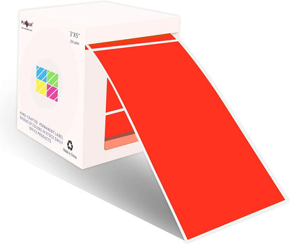 PARLAIM 3 X 5 Inch Rectangle Adhesive Color Coding Stickers,Square Inventory Stickers -250 Per Dispenser Box (Fluorescent Green)