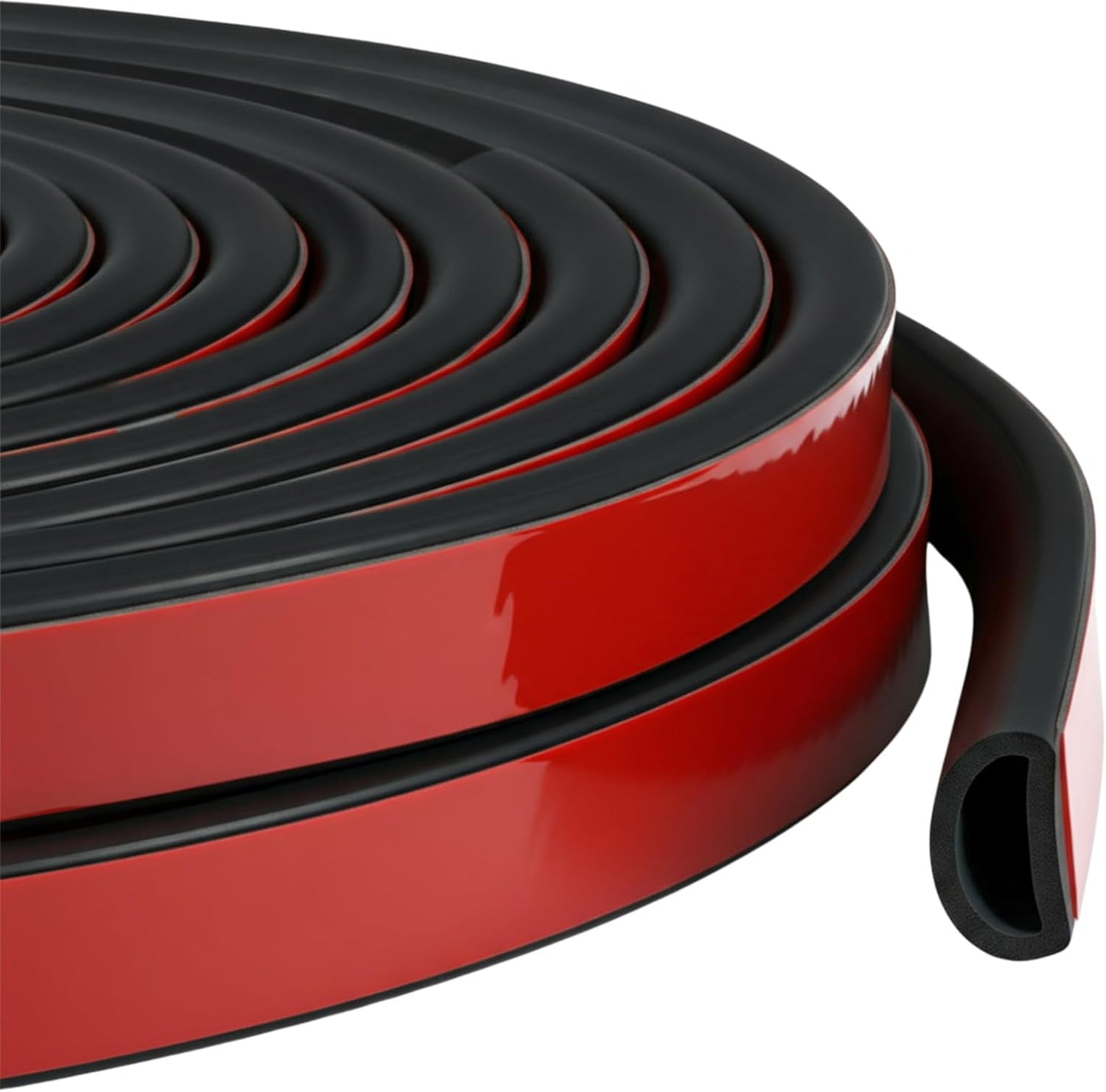 Pangda 13ft Foam Rubber D Shape Seal Strip 1" W x 0.5" H Self Adhesive EPDM Rubber Weather Stripping RV Slide Out Seal Heavy Duty Automotive Weather Stripping for Car Truck RV Boat Home