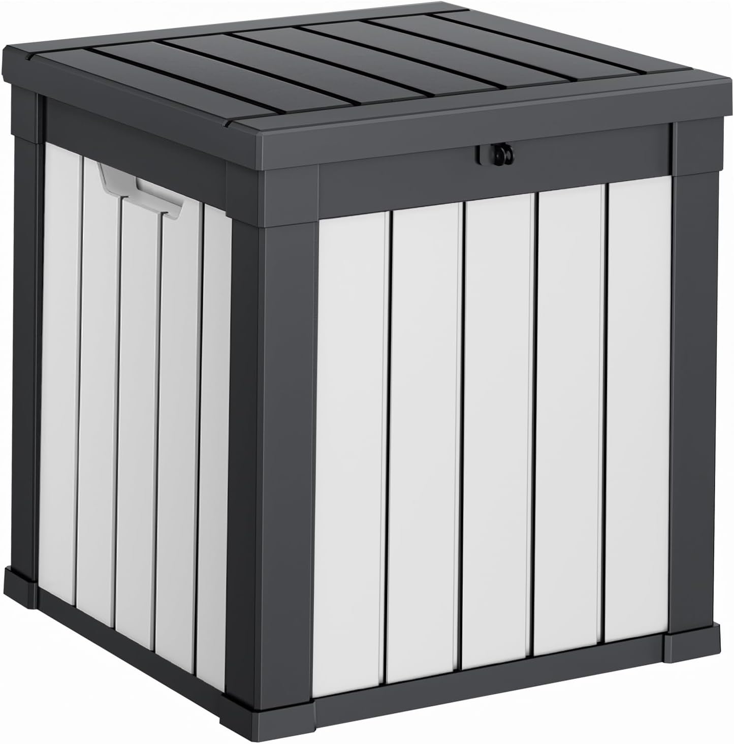 PatioZen 100 Gallon Resin Deck Box, Lockable Patio Outdoor Storage Box for Furniture, Garden Tools and Tools Storage, Waterproof Outside Storage Boxes - Black