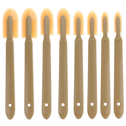 QWORK 8 Pcs Caulking Tool Kit, Flexible Silicone Caulk Smoother & Finishing Spatula Set, Assorted Sizes for Corners, Seams & Joints, Non-Scratch Caulk Finisher
