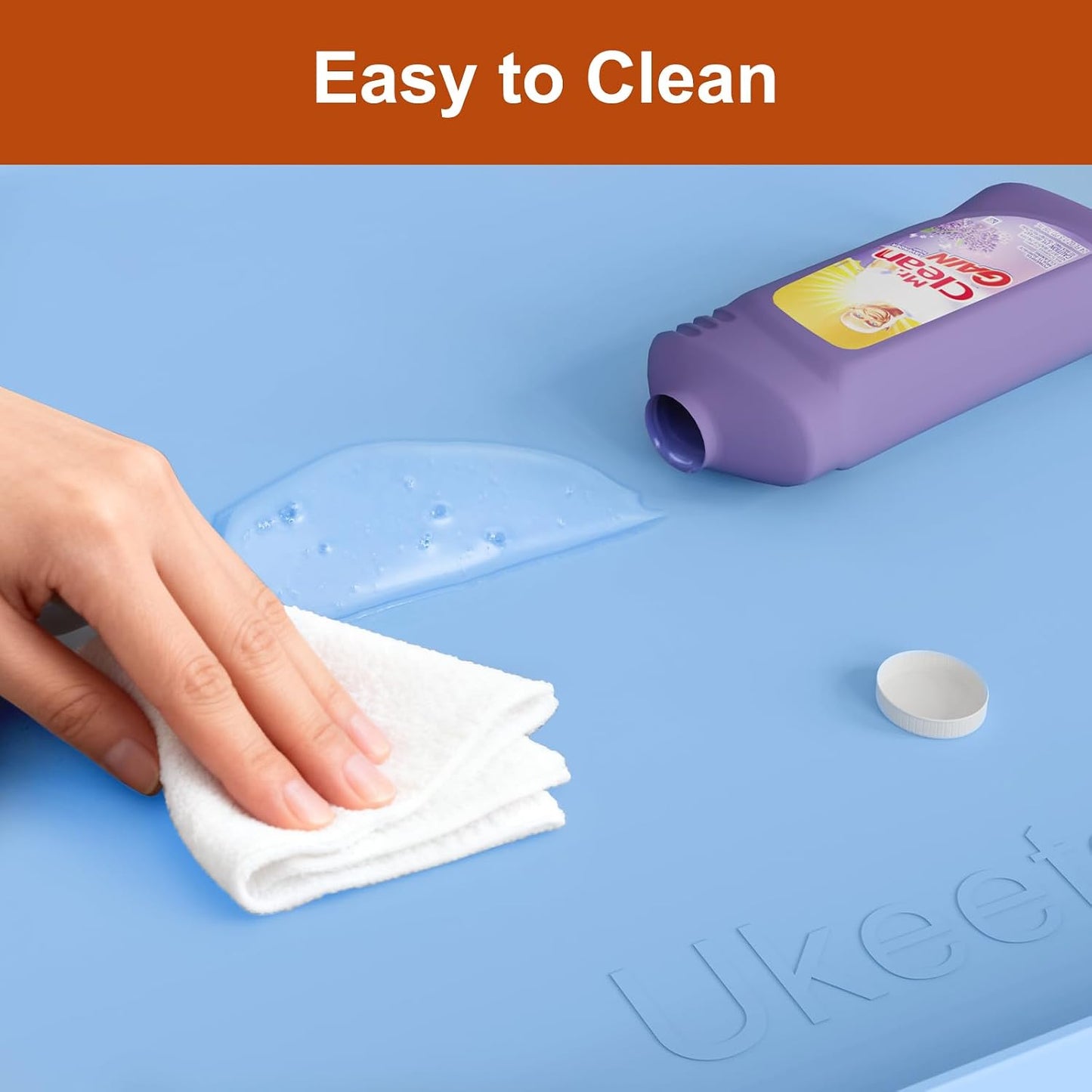 ukeetap Extra Thick Silicone Mat Waterproof with Raised Edge 19” x 12”, BPA Free Non-Slip Dog & Cat Food Mat, Feeding Mat for Food and Water Bowls, Spill Proof Mat to Protect Floors, Black