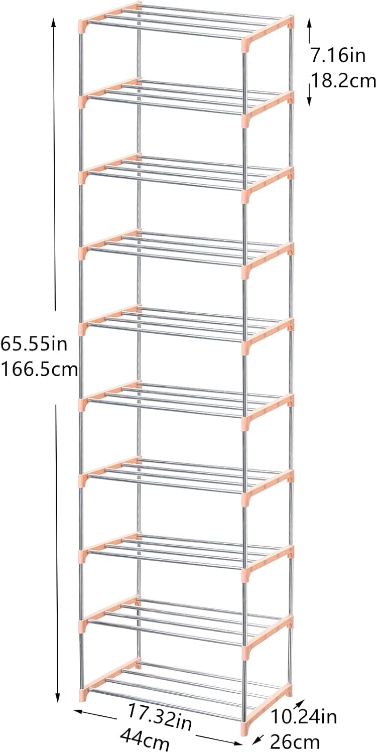 Jucaifu Stackable Small Shoe Rack, Entryway, Hallway and Closet Space Saving Storage and Organization (3-Tier, White)