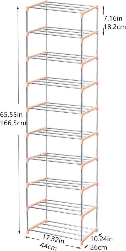 Jucaifu Stackable Small Shoe Rack, Entryway, Hallway and Closet Space Saving Storage and Organization (3-Tier, White)