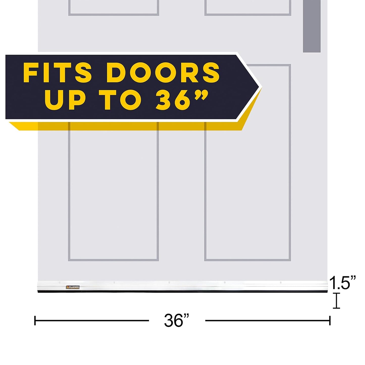 Xcluder 36" Low-Profile Door Sweep, Aluminum 2-Pack – Seals Out Rodents & Pests, Enhanced Weather Sealing, Easy to Install; Door Seal Rodent Guard; Rodent Proof Door Sweep