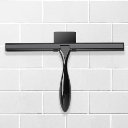 Simtive 14-Inch Shower Squeegee Set, Includes Shower Door Hook and Adhesive Hook, Squeegee for Shower Doors, Mirror and Window, Silver