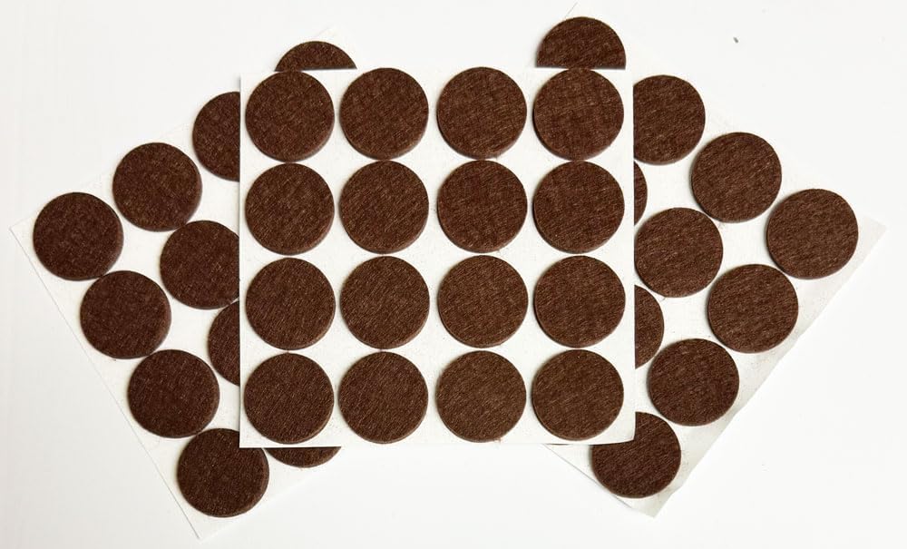 48 Pcs Self Adhesive 1" Round Felt Furniture Pads (White, 1")